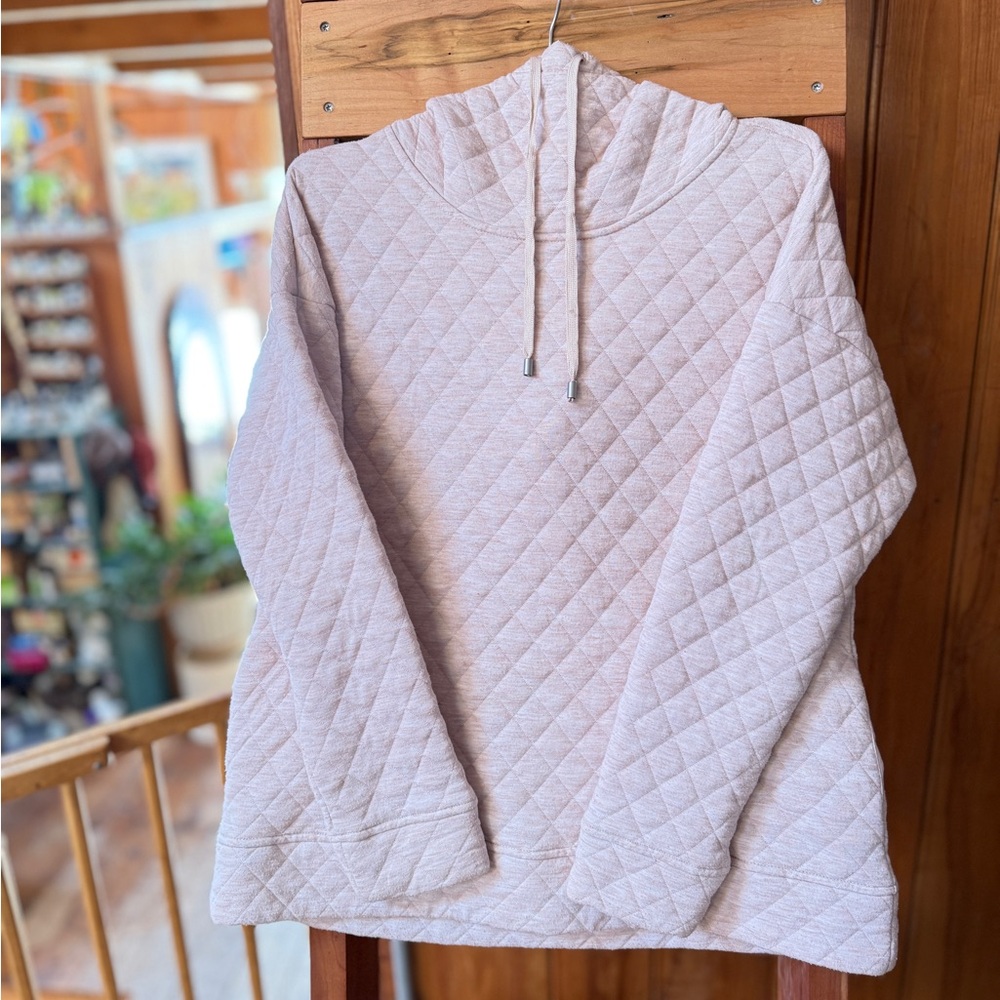 Jones New York Blush Quilted Cowl Neck Hoodie - Picture 4 of 7